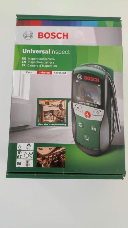 Bosch Caméra d'inspection UniversalInspect (endoscope d'un diamètre de 8 mm avec une longueur flexible de 0,95 m et une fonction mémoire intégrée, dans boîte carton