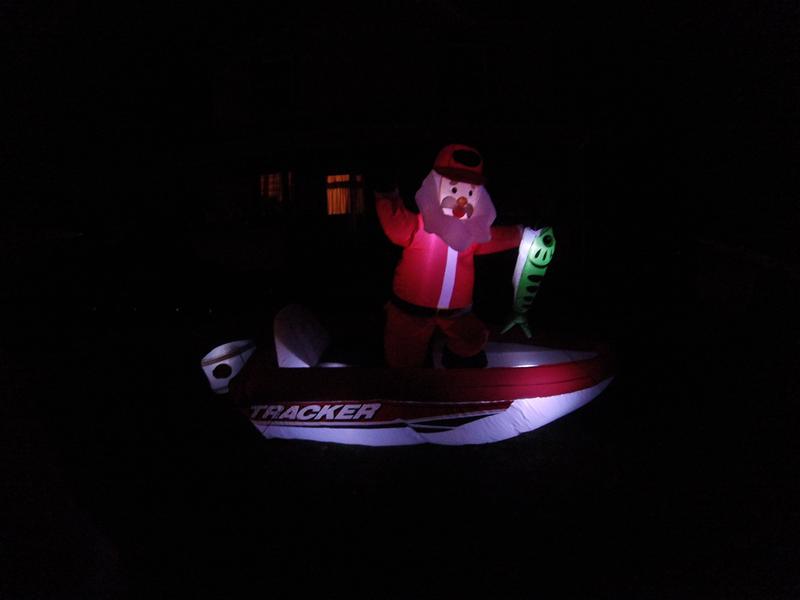 Fishing Santa Inflatable In Boat