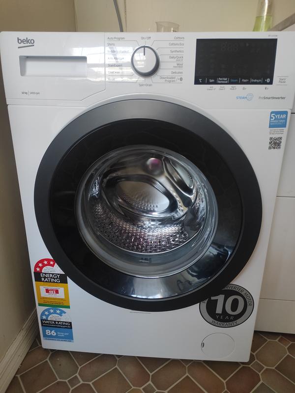 beko 10kg front load washing machine bfl1010w