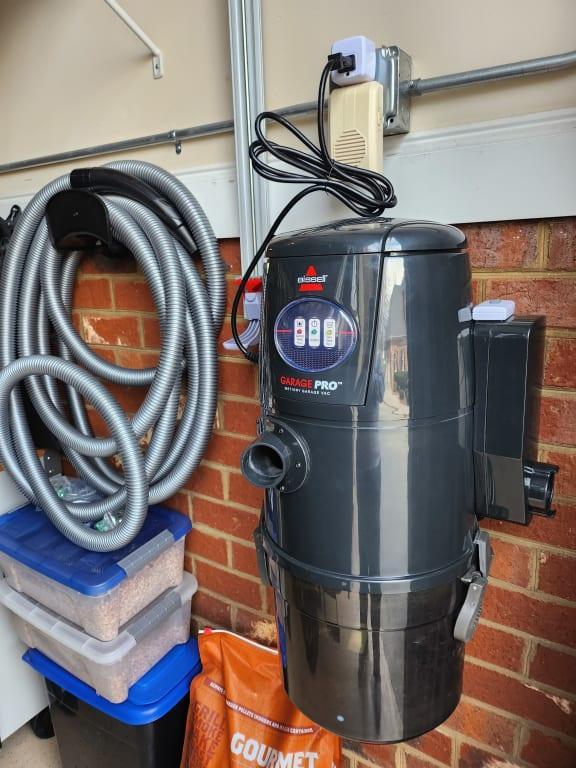 Installed in corner of garage.