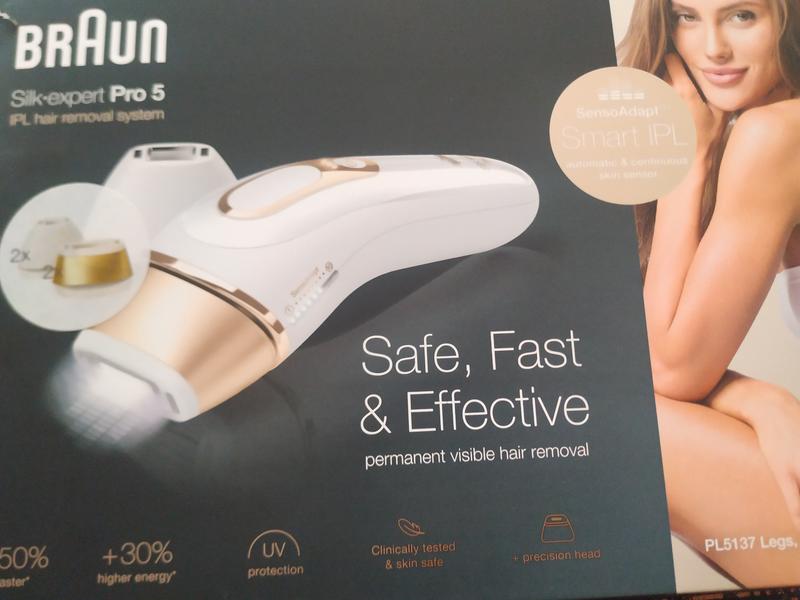 Braun IPL Hair Removal for Women and Men, Silk Expert Pro PL5137 with Venus Swirl Razor, FDA Cleared, Permanent Reduction in Hair Regrowth for Body