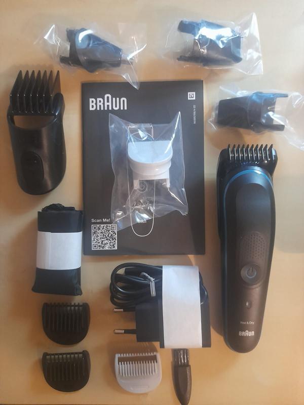 Braun MGK 5245 Recortadora todo en uno, Máquina recortadora barba y  cortapelos, recortadora para pequeños detalles, color negro/azul : Braun:  : Belleza