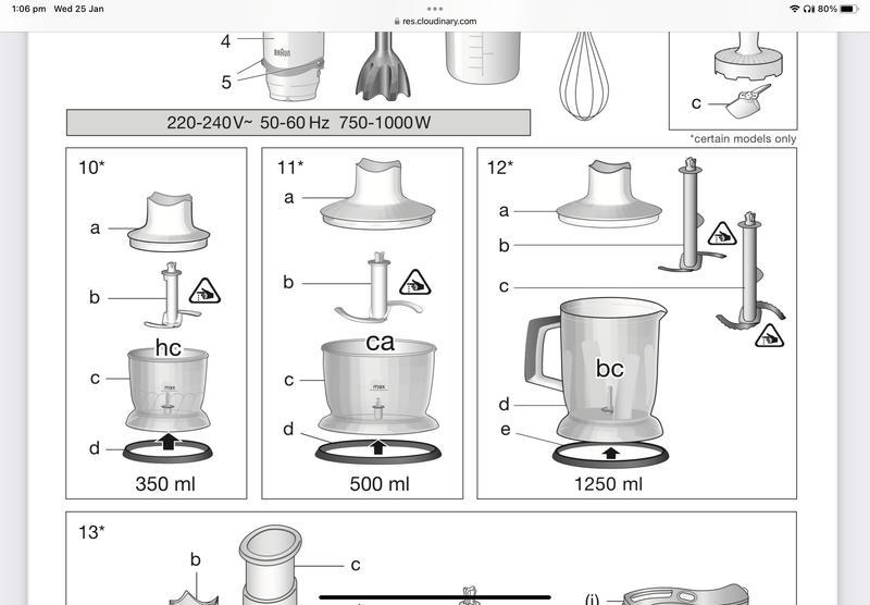 2-cup / 500ml chopper attachment MQS230BK | Attachments
