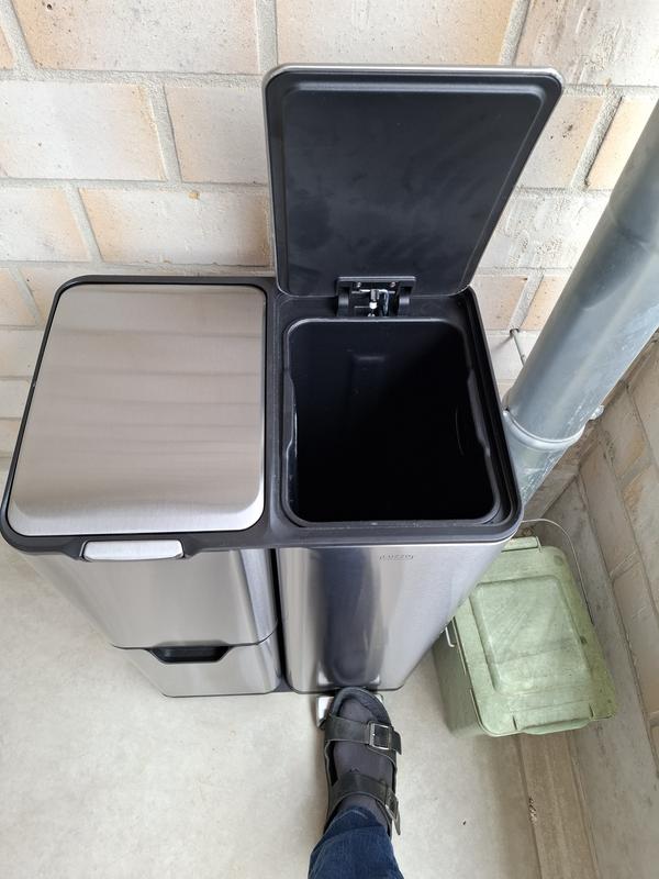 Luzzo® Ohio 60 Ltr Afvalscheidingsprullenbak Metal Grey - Pedaalemmer