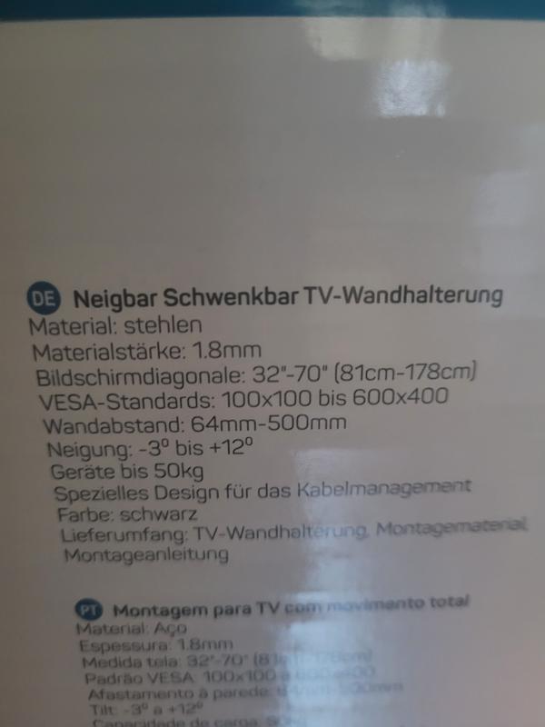 Suport TV LCD de perete 32-70 reglabil 6 brate, Well, pret 195 lei -  TimoShop