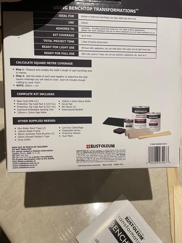 Rust Oleum Diamond White Benchtop Transformation Kit Diamond White Bunnings Australia