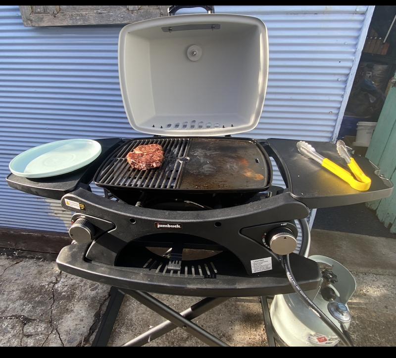 Jumbuck 2 Burner Hooded Portable Gas BBQ LCC27 Bunnings Australia