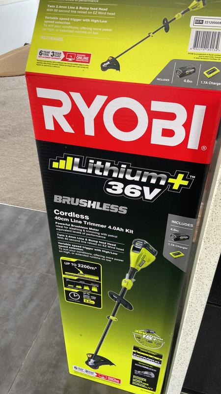 Ryobi 36V 4.0Ah 40cm Straight Shaft Brushless Cordless Line