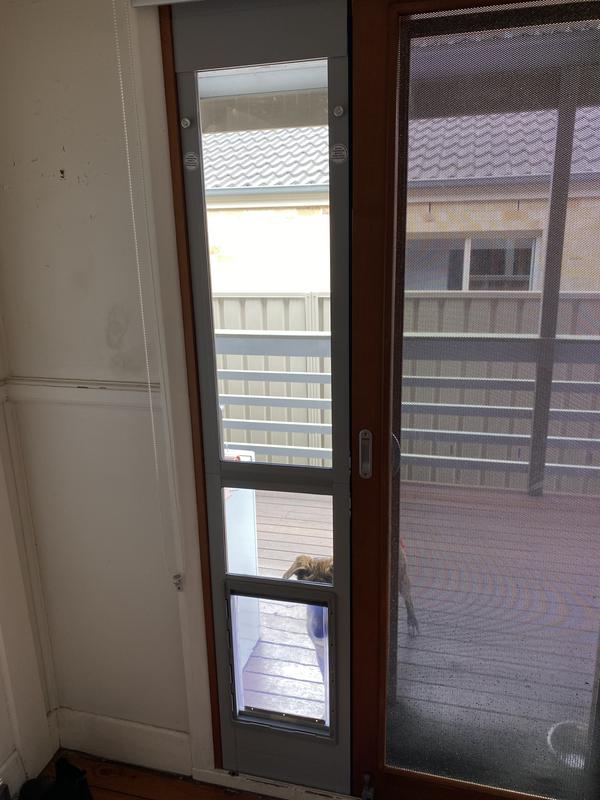 Security screen door with pet hot sale flap bunnings