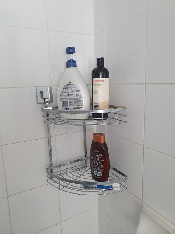 Fusion-Loc 26kg Suction Bathroom Corner Shelf - Bunnings Australia