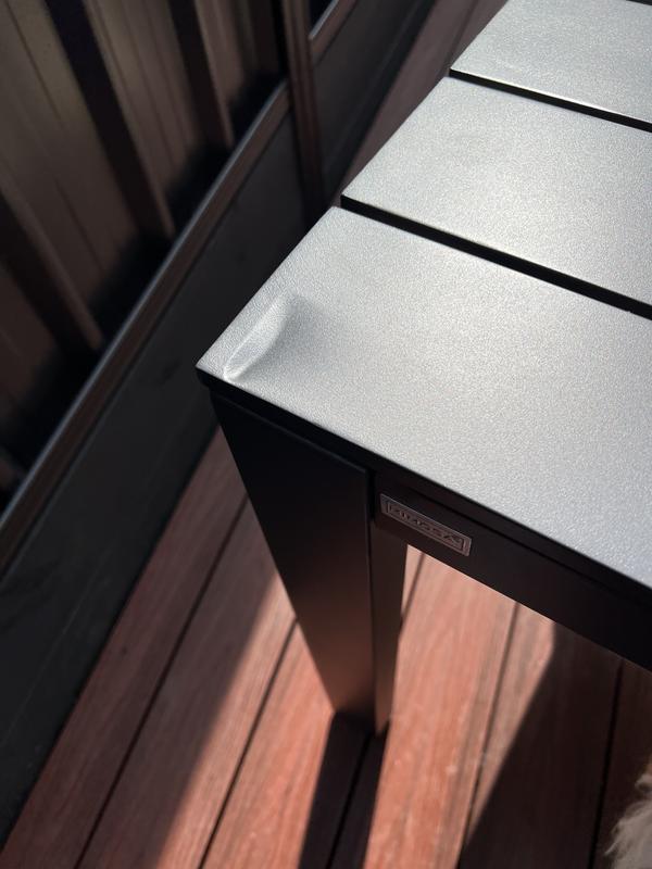 Mimosa 220 x 90cm Charcoal Solaris Slat Dining Table Charcoal