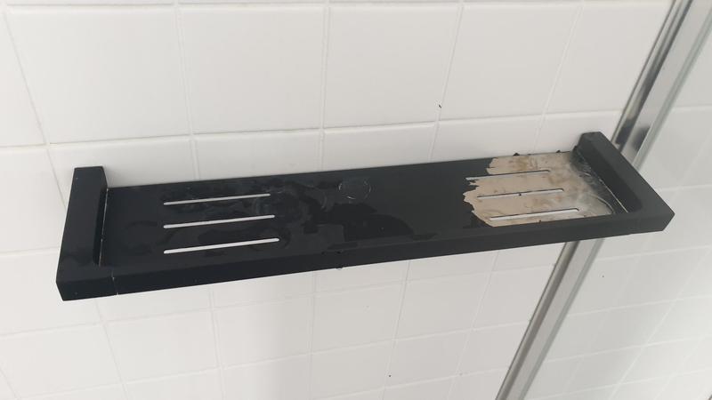 Mondella Matte Black Rumba Shower Shelf