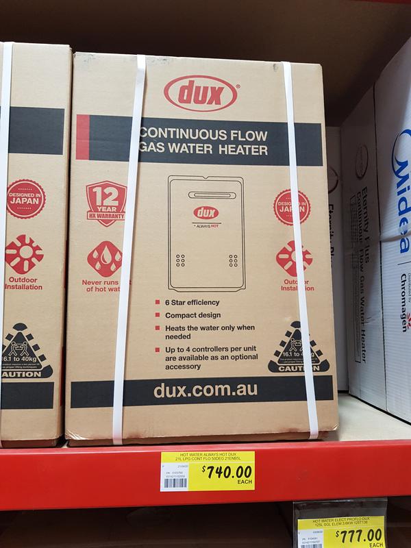 Dux 26L/min Non-Condensing Continuous Flow Water Heater - 50° LPG -  Bunnings Australia