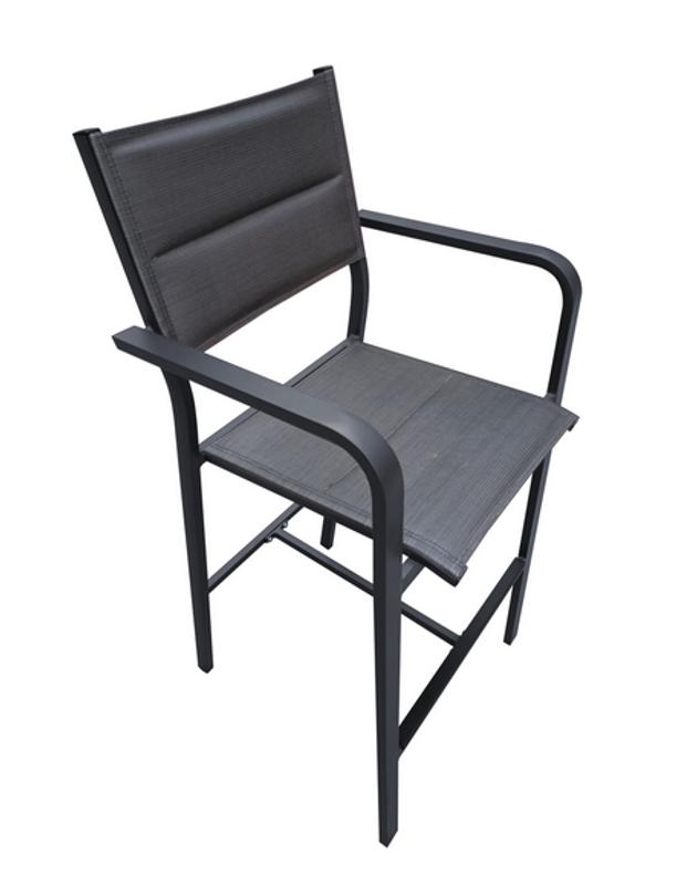 Mimosa Charcoal Solaris Padded Sling Bar Chair Charcoal