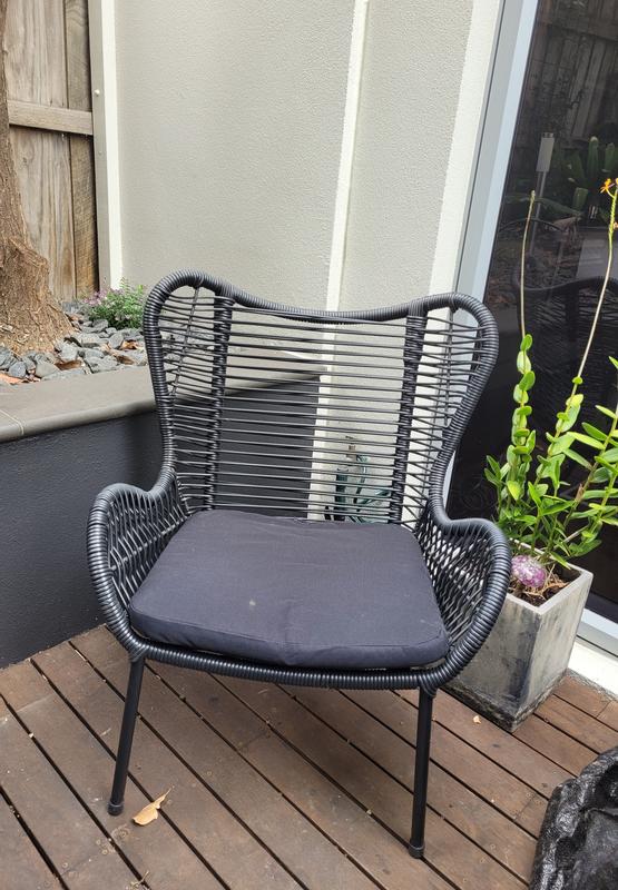 Mimosa Black Wicker Butterfly Chair 1 Seater Bunnings Australia