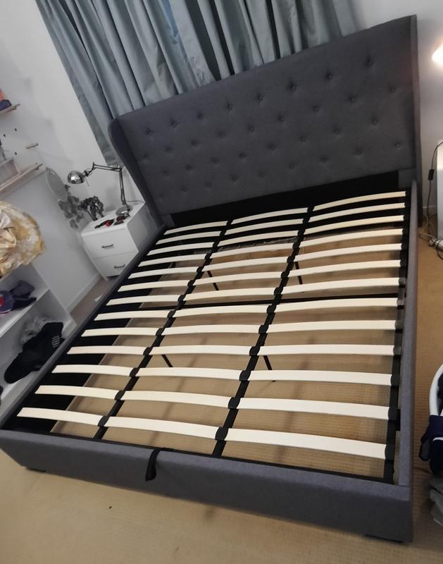 Artiss King Size Gas Lift Bed Frame, Artiss Queen Size Gas Lift Bed Frame Base With Storage Mattress Fabric Wooden Grey Issa