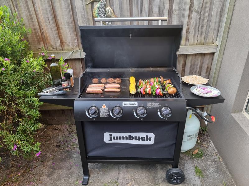 4 burner hooded bbq hotsell