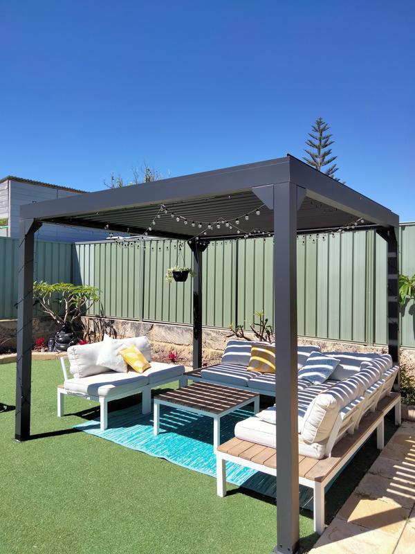 Mimosa 3 x 3m Lava Portsea Louvre Semi Permanent Gazebo Bunnings New Zealand