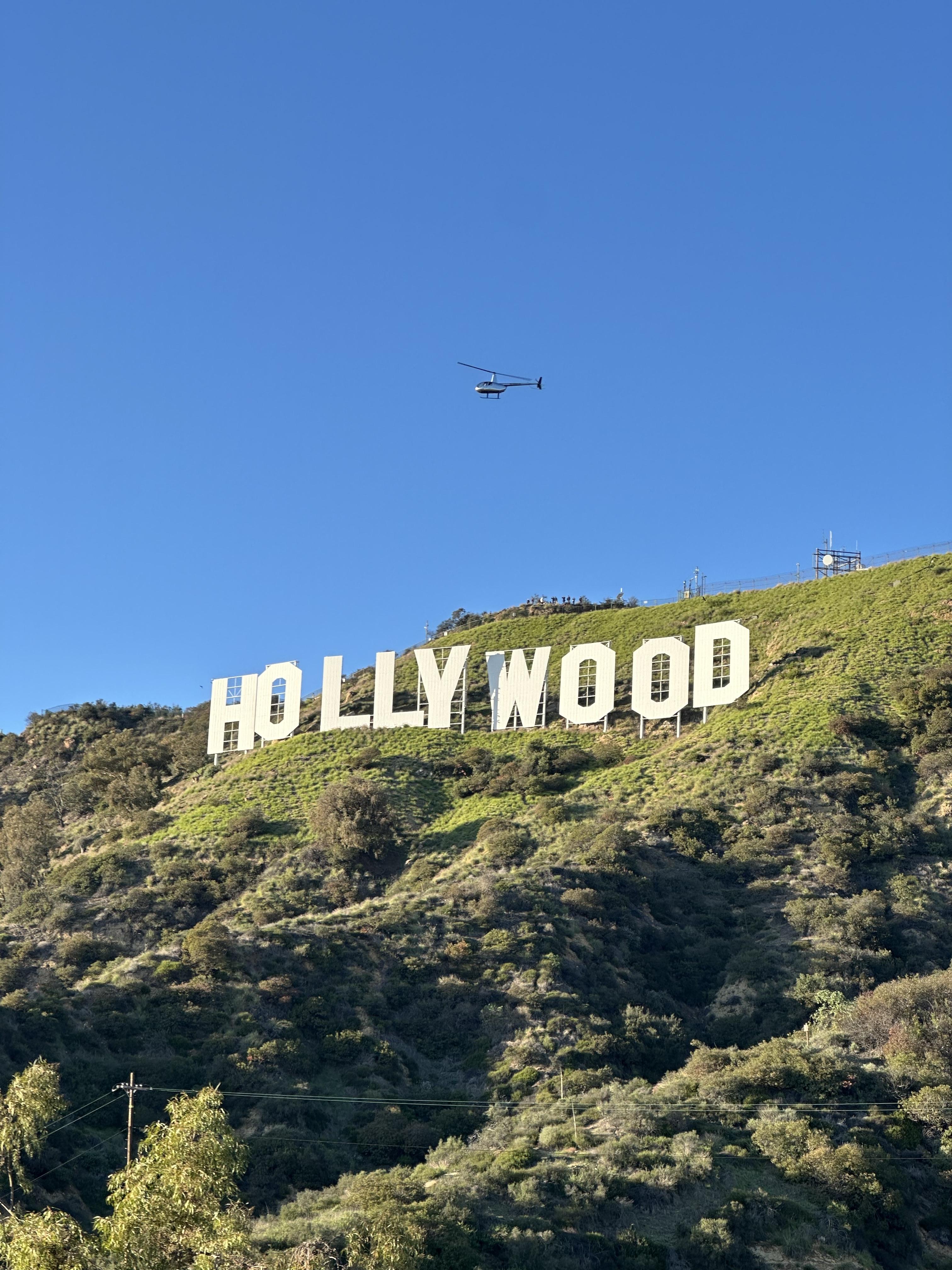 Visitors viewing the Hollywood Sign in Los Angeles