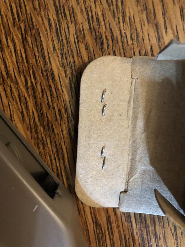 Staples fold over nice and uniformly, no ends sticking up to snag skin or clothing