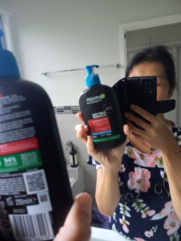Garner charcoal wash in a standing bottle pump