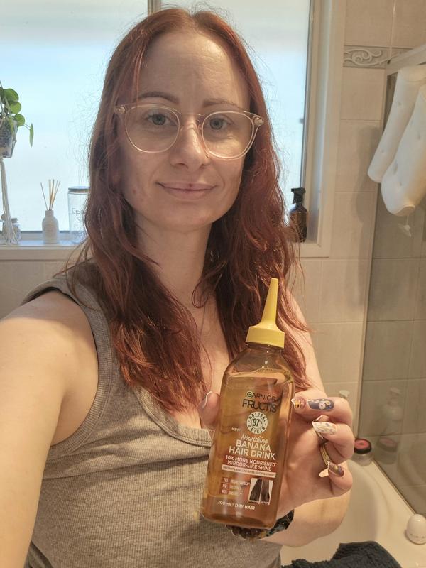 Air dried hair after using Garnier Banana Hair Drink