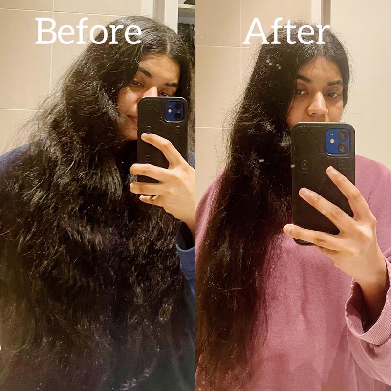 glossy frizz free hair