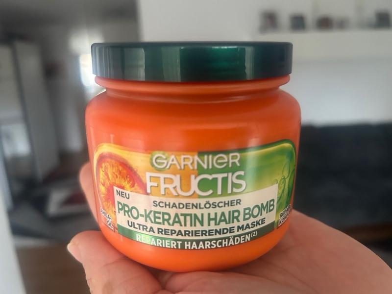 Garnier Fructis Hair Bomb Maske - Mit Marulaöl & Keratin, Repariert Geschädigtes Haar, 320 Ml