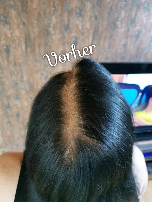 vor dem Färben mit Garnier Nutrisse Tiefes Schwarz