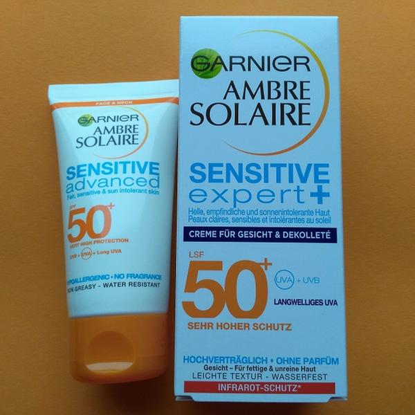 Garnier Ambre Solaire Sensitve Expert + Creme für Gesicht + Dekolleté LSF 50 +