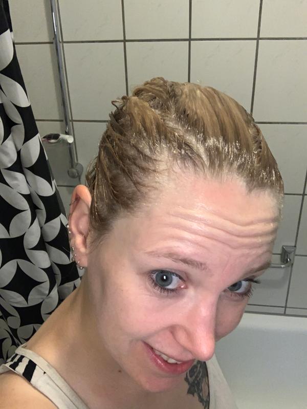 Während des Färbens