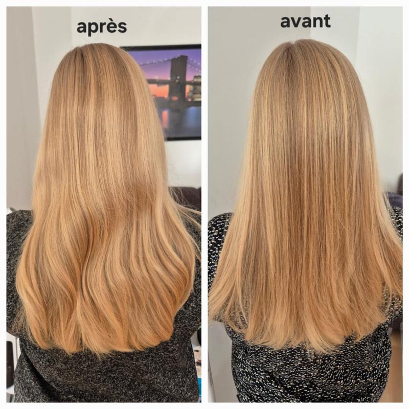 Le avant après après application sur toute la tête