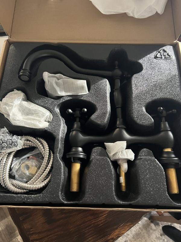 Opulence® Two Handle Bridge Kitchen Faucet With Side Sprayer