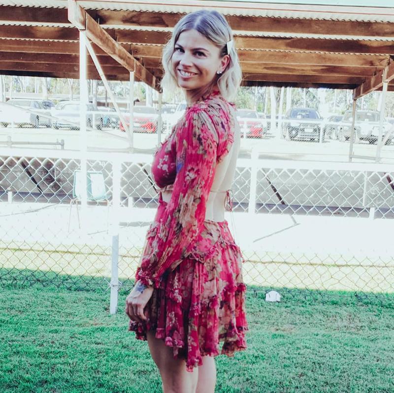 melody lace up short dress