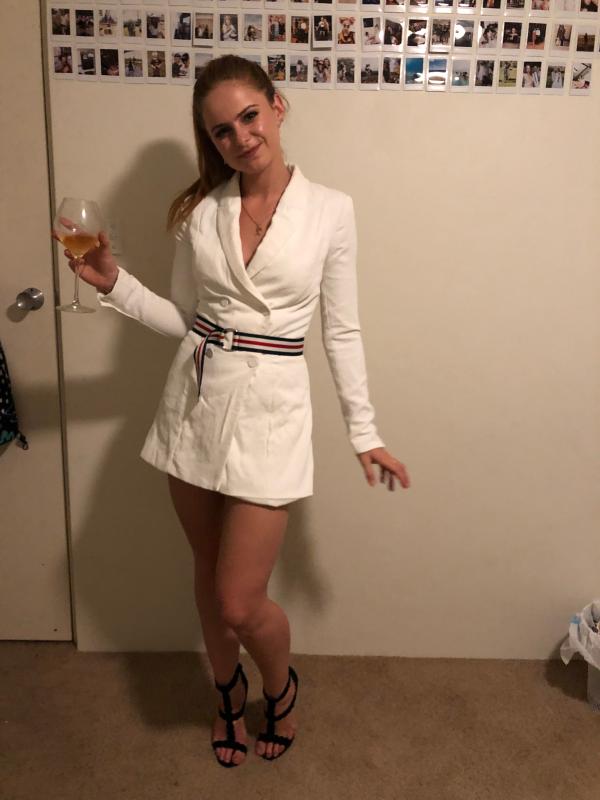 kookai white ribbon playsuit