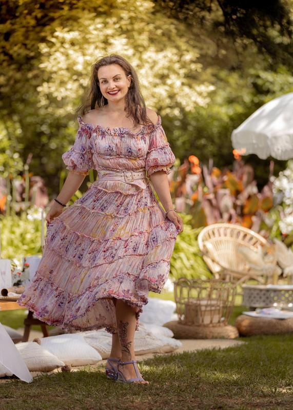 Euphoria Silk Linen Dress by LEO LIN for Hire | GlamCorner