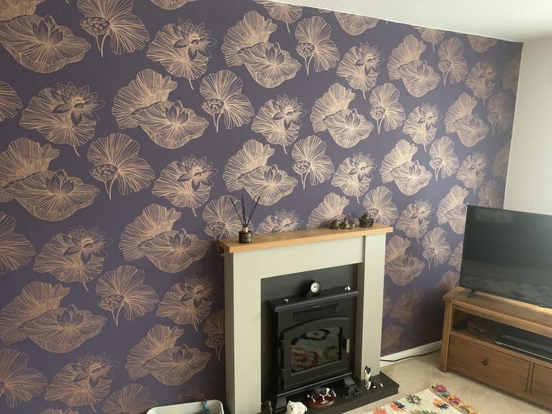 Lotus Plum Wallpaper | Purple Wallpaper | Graham & Brown