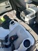 On/Off switch for fan (once flipped on, it will start automatically in hot temps)| Cord routed under floor mat and plugged into center console| Front-facing with a tall 5.5 year old| Installed front facing| Rear-facing with a tall two year old
