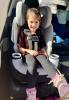 On/Off switch for fan (once flipped on, it will start automatically in hot temps)| Cord routed under floor mat and plugged into center console| Front-facing with a tall 5.5 year old| Installed front facing| Rear-facing with a tall two year old