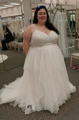 garza ball gown wedding dress with double straps