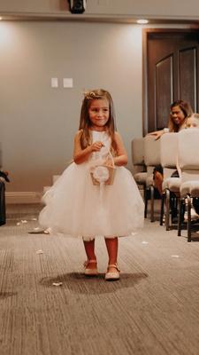 Flower Girl Dress with Tulle and Ribbon Waist | David's Bridal