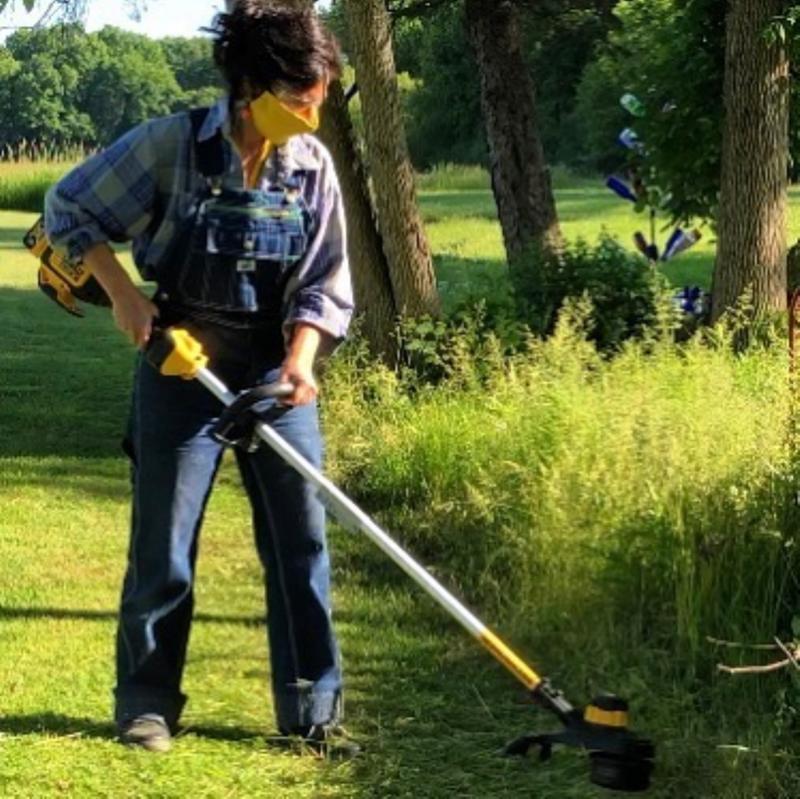 Cordless String Trimmer For Dewalt 20V Battery – Folding 3-in-1 Weed Eater, 12" Cut Width, Orange