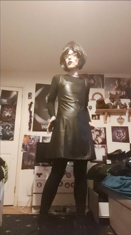 Black Dorothy Perkins Faux Leather Pinafore Dress | Dorothy Perkins