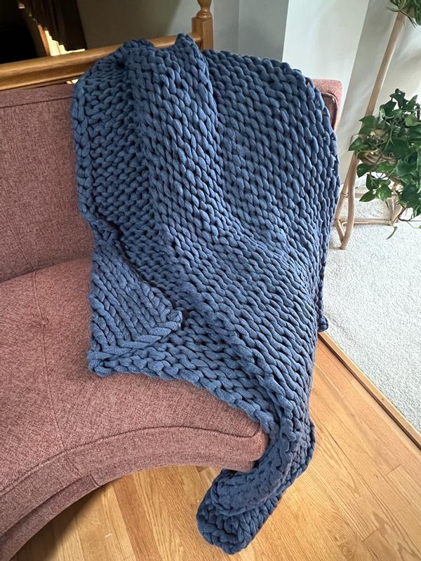 トップス MADISON BLUE HAND-KNITTED CUNKY KN PO Madison Park Chunky Double Knit Handmade Throw 50