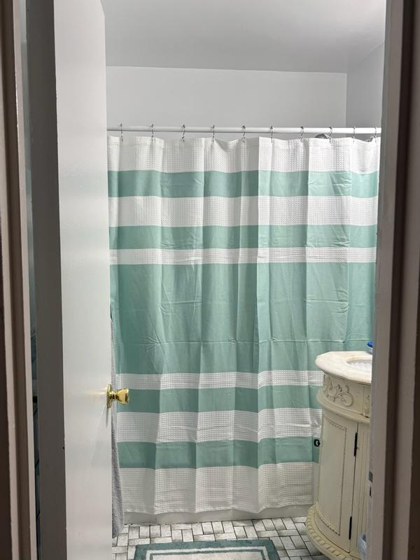 Popular Bath Tenda Doccia Sinatra - Colore Argento Con Paillettes - 182 X 178 Cm - 100% Poliestere - Stile Glamour E Moderno Per Il Tuo Bagno