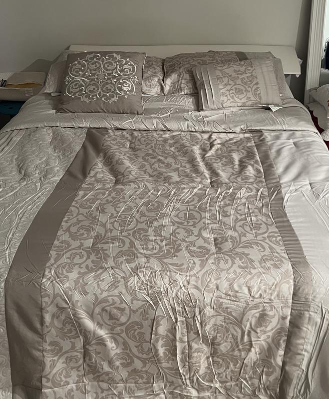 510 Design 8 -Piece Neutral Queen Comforter Set in the Bedding Sets