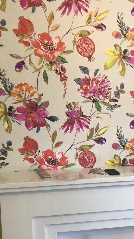 Holden Decor Statement Pomegranate Multicolour Floral Metallic