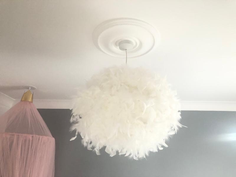 b&q feather lampshade