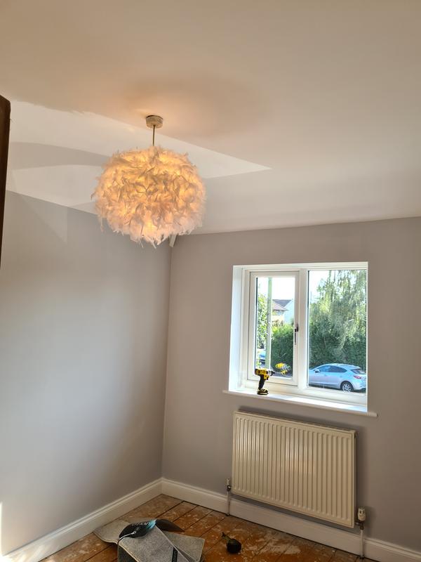 b&q white feather light shade