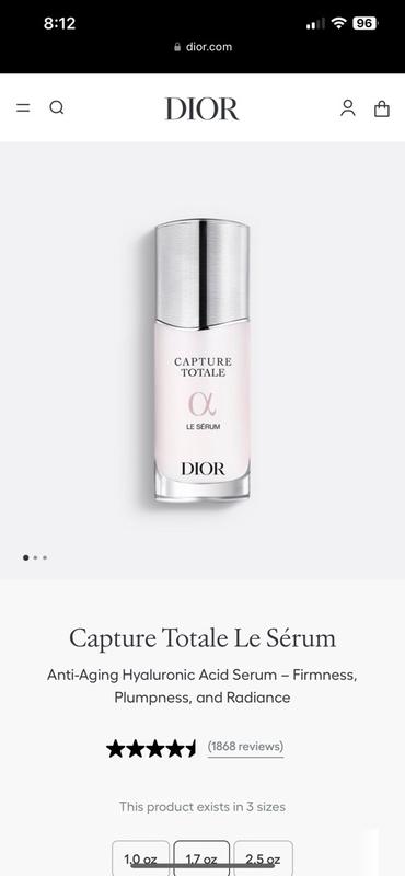 Capture Totale Le Serum Anti aging Serum Firmness Plumpness Dior US